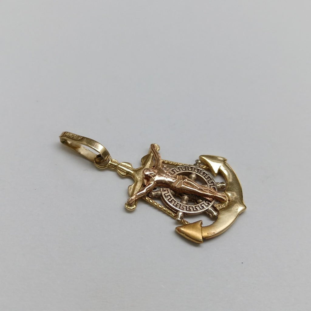CRISTO EN ANCLA ORO,RODIADO 14 K 2,10 GRMS (SEMINUEVO)