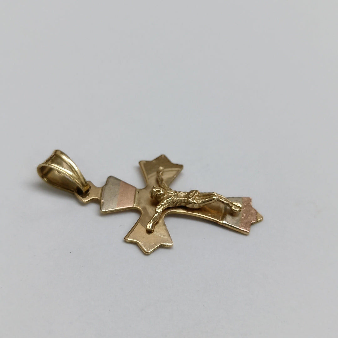 CRUCIFIJO ORO,RODIADO 14 K 2,50 GRMS (SEMINUEVO)