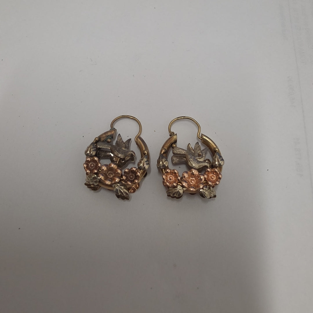 ARETES PAR ORO COMBINADO 10 K 4,80 GRMS (SEMINUEVO)