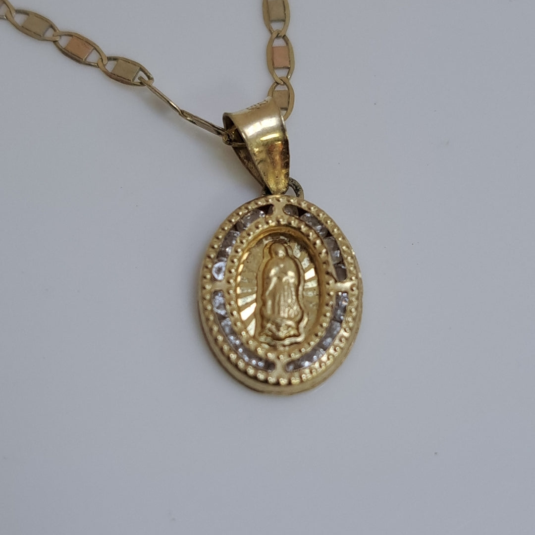 CADENA,MEDALLA RELIGIOSA ORO 10 K 2,20 GRMS (SEMINUEVO)