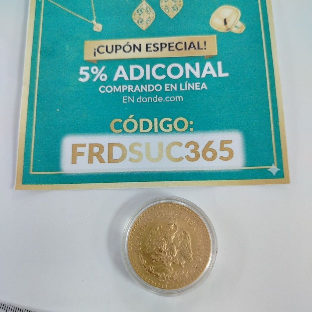 K1 41.6 GRMS 21 K IDENTIFICACIÓN MONEDA NOMINATIVA MONEDAS PESOS 50 PESOS (SEMINUEVO)