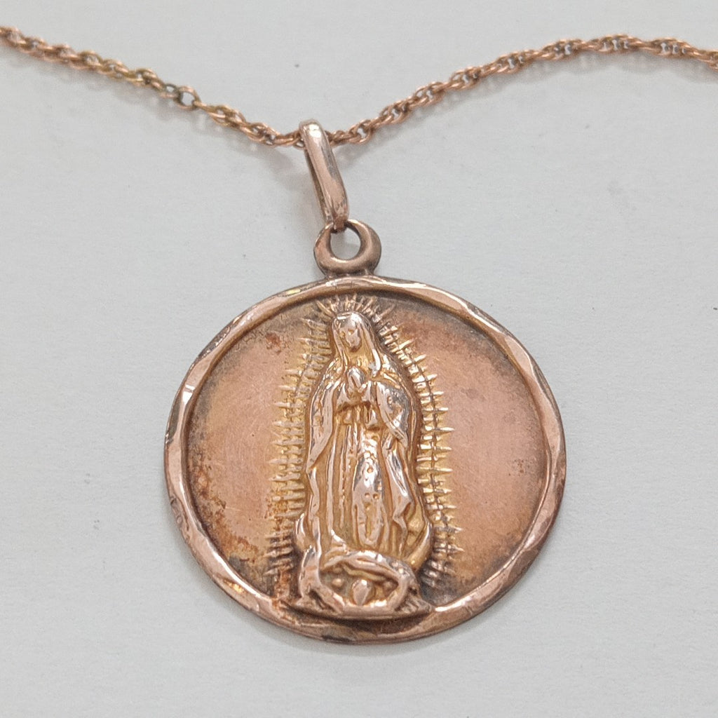 CADENA, MEDALLA RELIGIOSA ORO 10 K 5.6 GRMS (SEMINUEVO)
