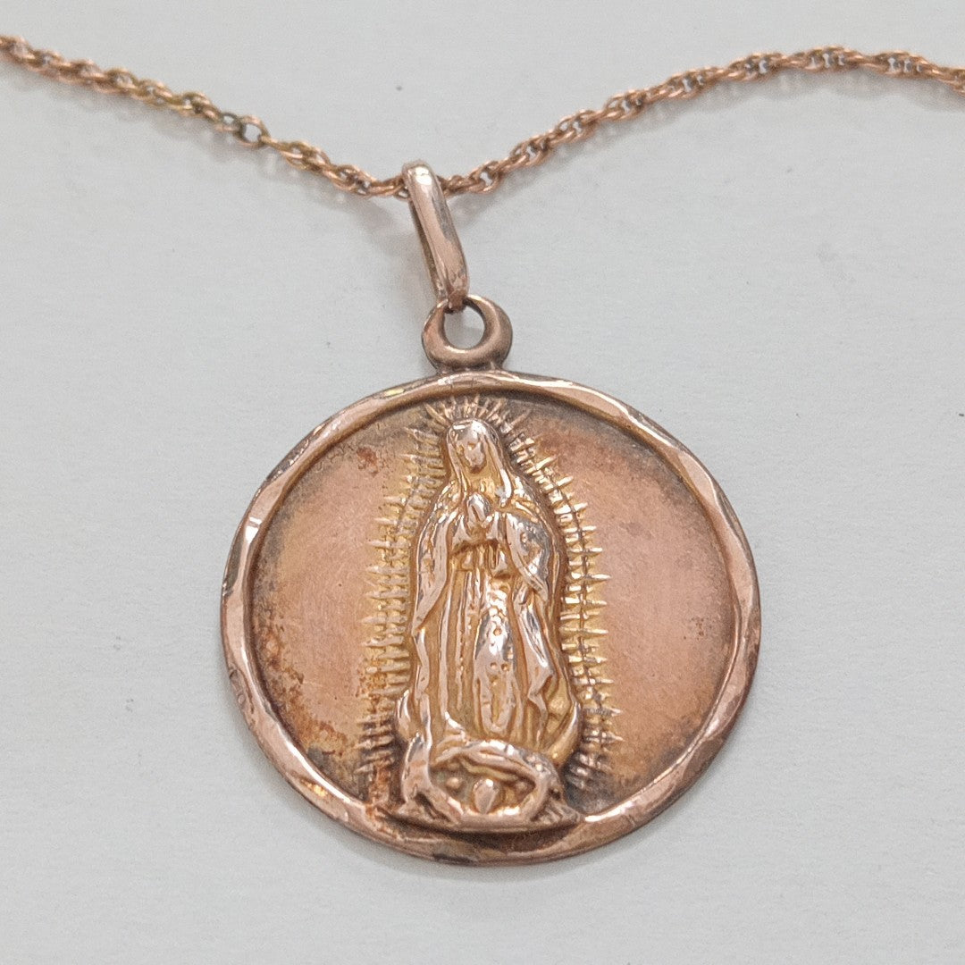 CADENA, MEDALLA RELIGIOSA ORO 10 K 5.6 GRMS (SEMINUEVO)