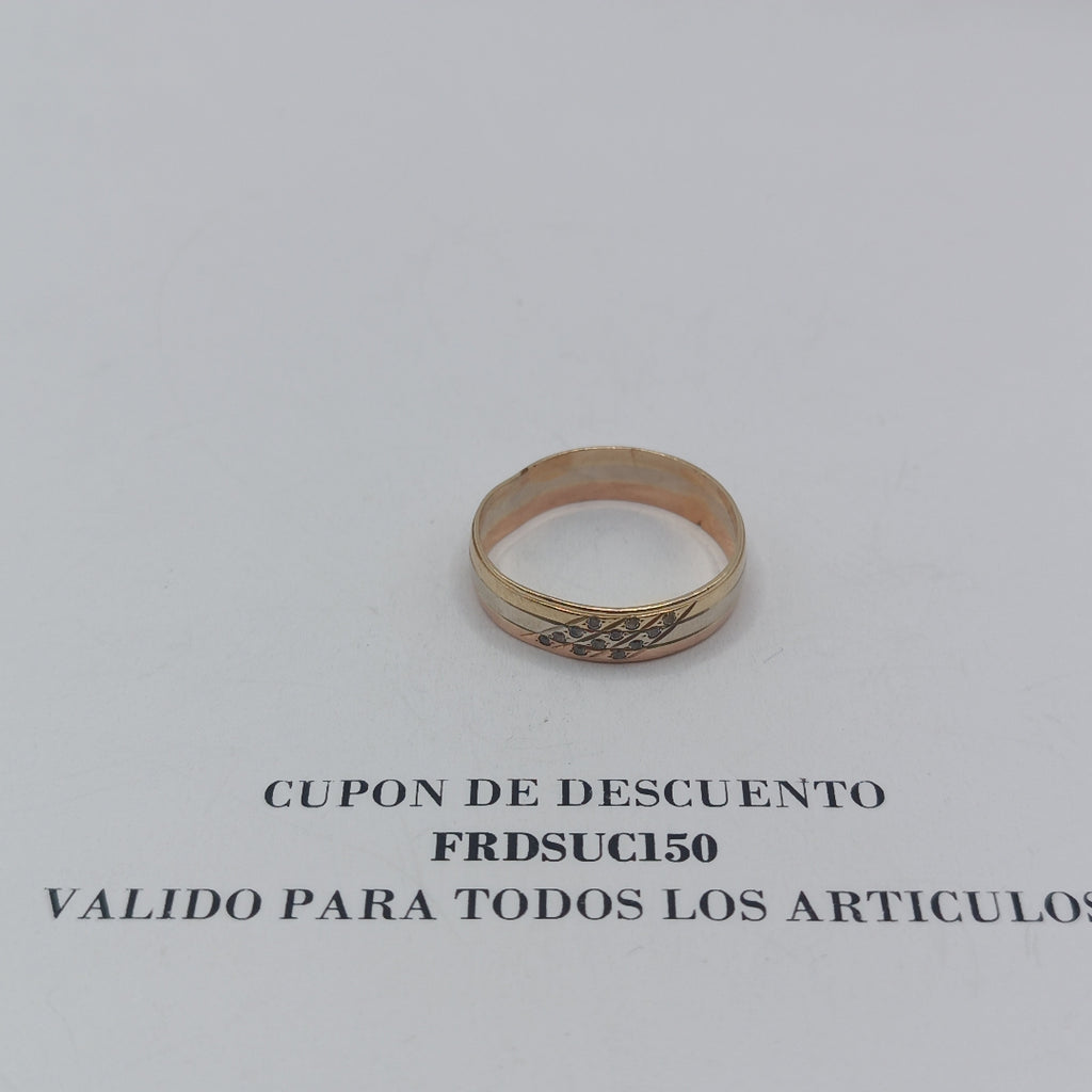 ANILLO ORO COMBINADO 14 K 3.3 GRMS (SEMINUEVO)