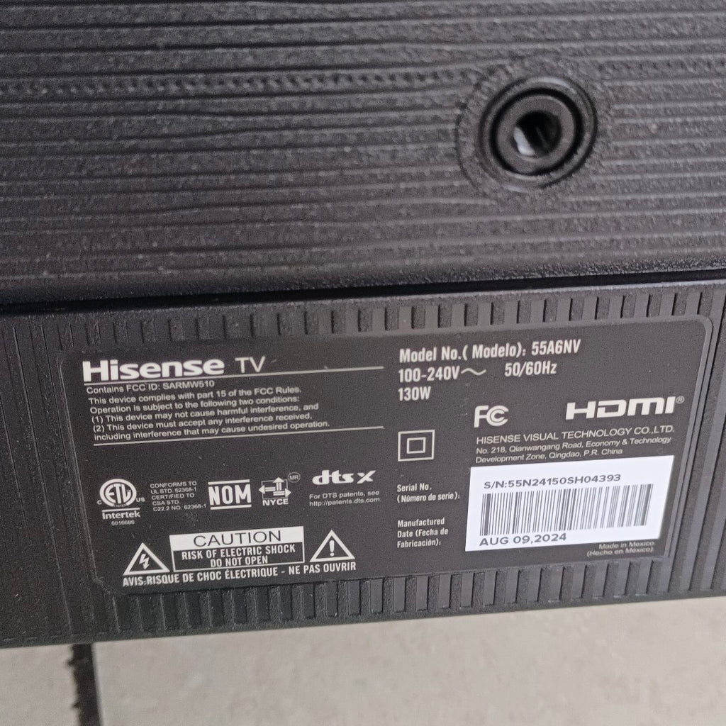 PANTALLA HISENSE 55A6NV (2024) 55" LED 4K (SEMINUEVO)