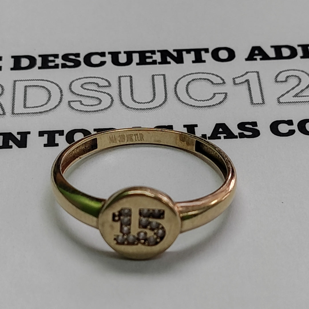 ANILLO CONMEMORATIVO ORO 10 K 1.4 GRMS (SEMINUEVO)