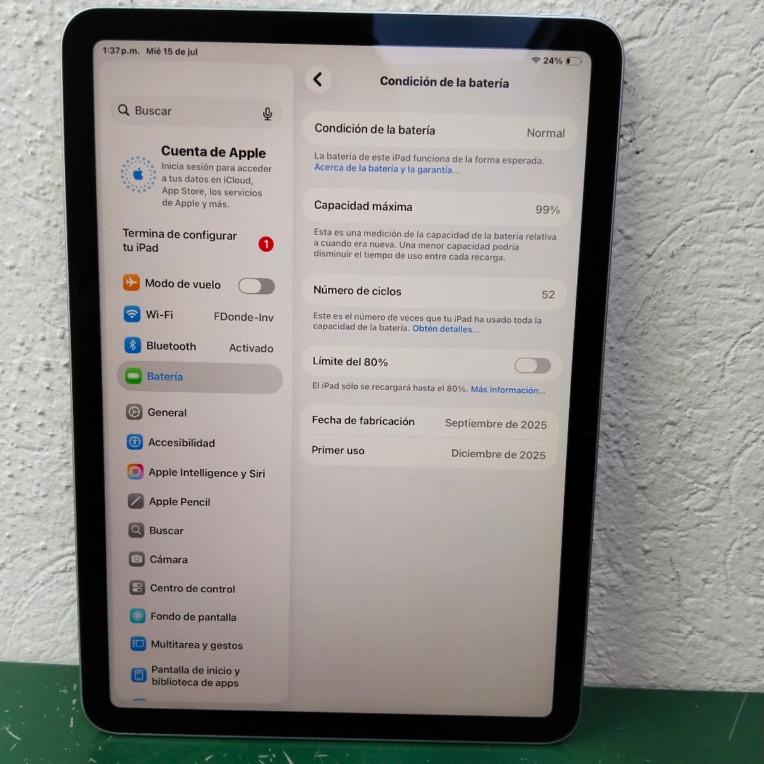 TABLETA APPLE IPAD AIR (M3) 11" A3266 (2025) 128 GB 8 GB RAM (SEMINUEVO)