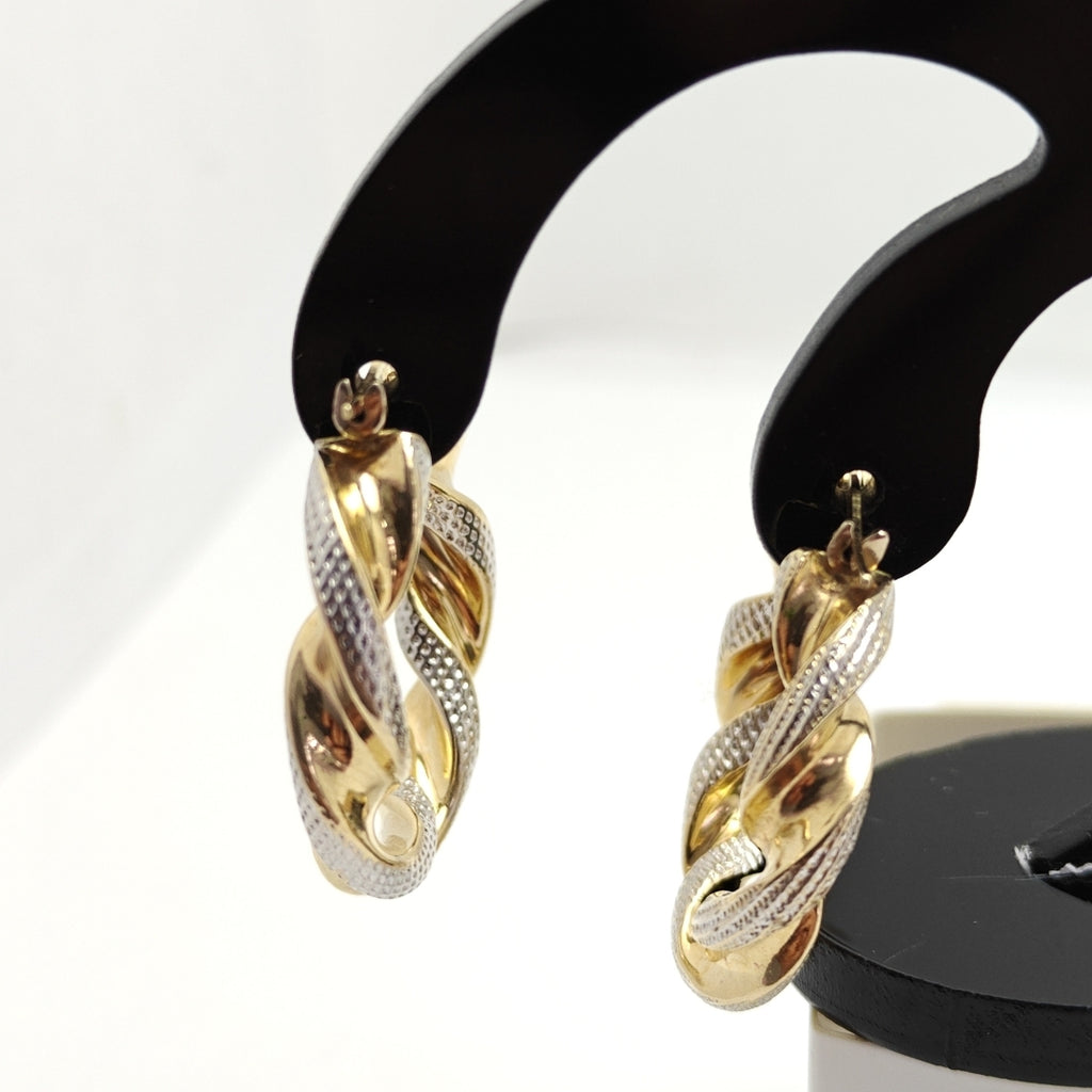 ARRACADAS PAR ORO COMBINADO 14 K 4.4 GRMS (SEMINUEVO)