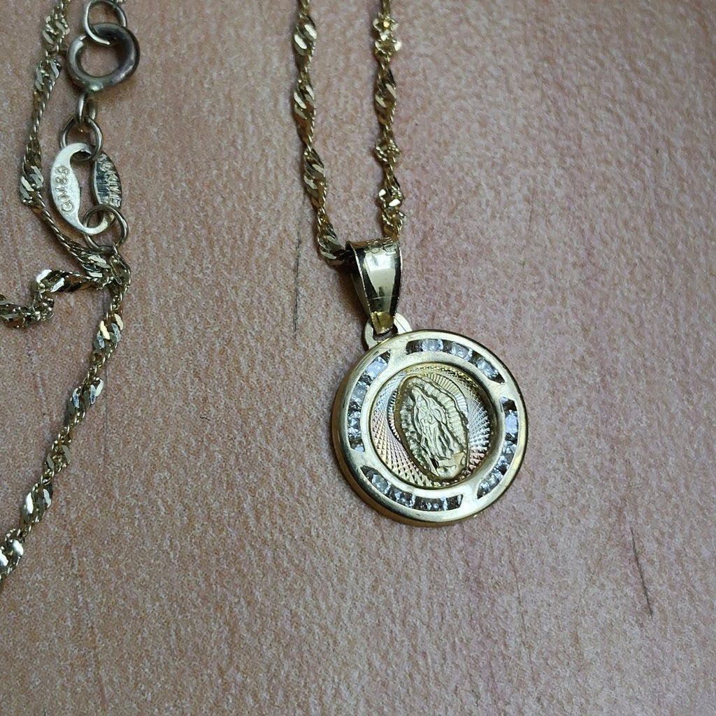 CADENA, MEDALLA RELIGIOSA ORO 10 K 1.5 GRMS (SEMINUEVO)