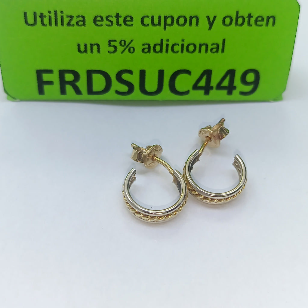 ARRACADAS PAR ORO 14 K 1.9 GRMS (SEMINUEVO)