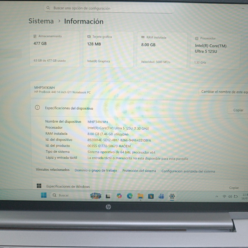 LAPTOP HP PROBOOK 440 G11 (2025) 512 GB SSD 8 GB RAM (SEMINUEVO)