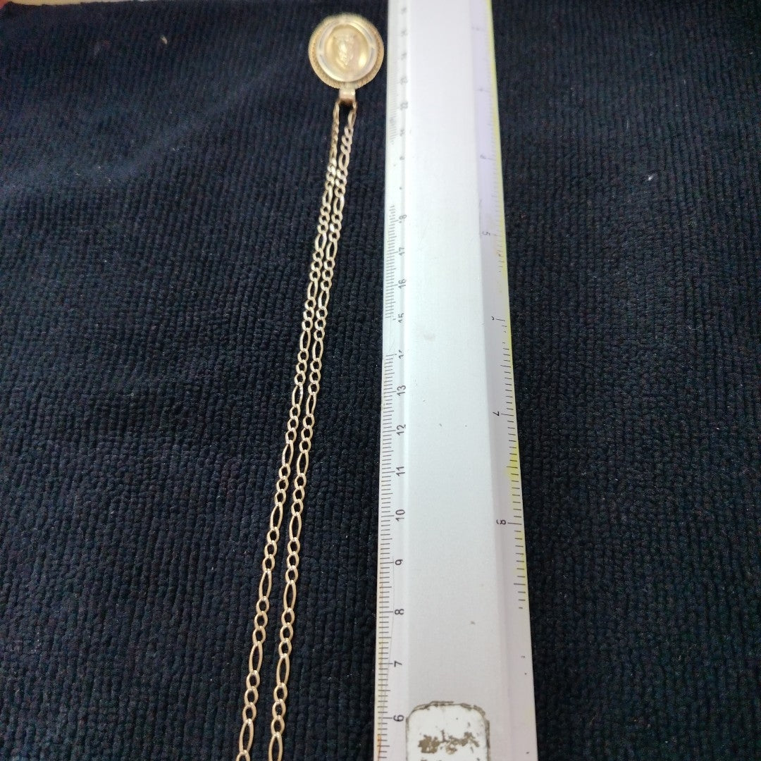 CADENA, MEDALLA RELIGIOSA ORO 10 K 5.3 GRMS (SEMINUEVO)