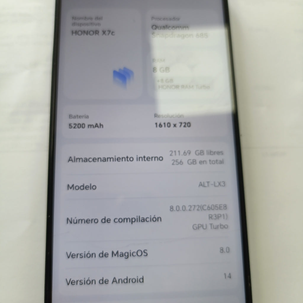 CELULAR HONOR X7C ALT-LX3 256 GB 8 GB RAM (SEMINUEVO)