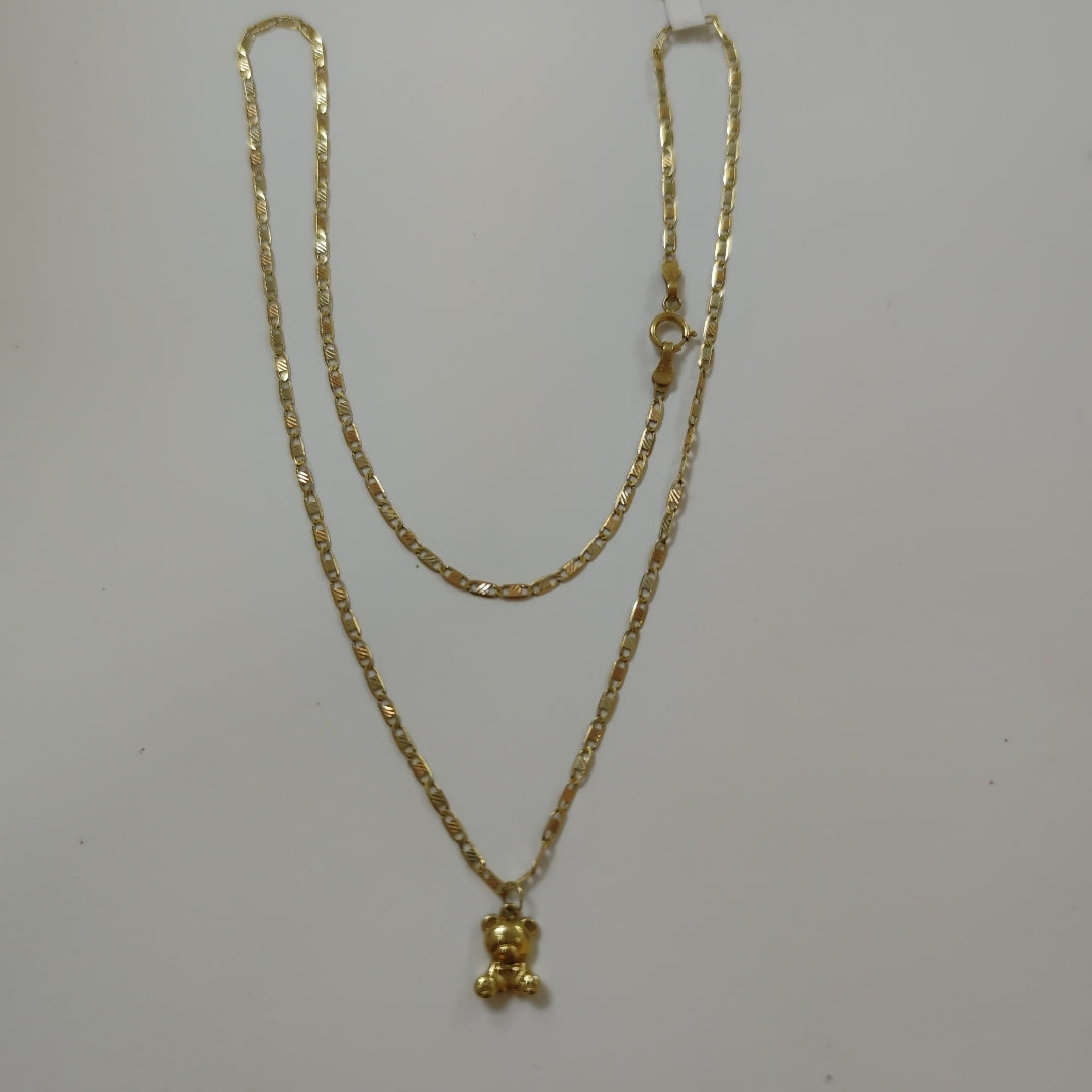 CADENA, DIJE ORO 14 K 3 GRMS (SEMINUEVO)