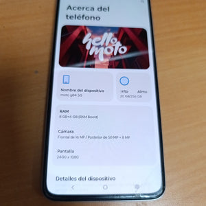 CELULAR MOTOROLA MOTO G84 XT2347-1 (2023) 256 GB 8 GB RAM (SEMINUEVO)