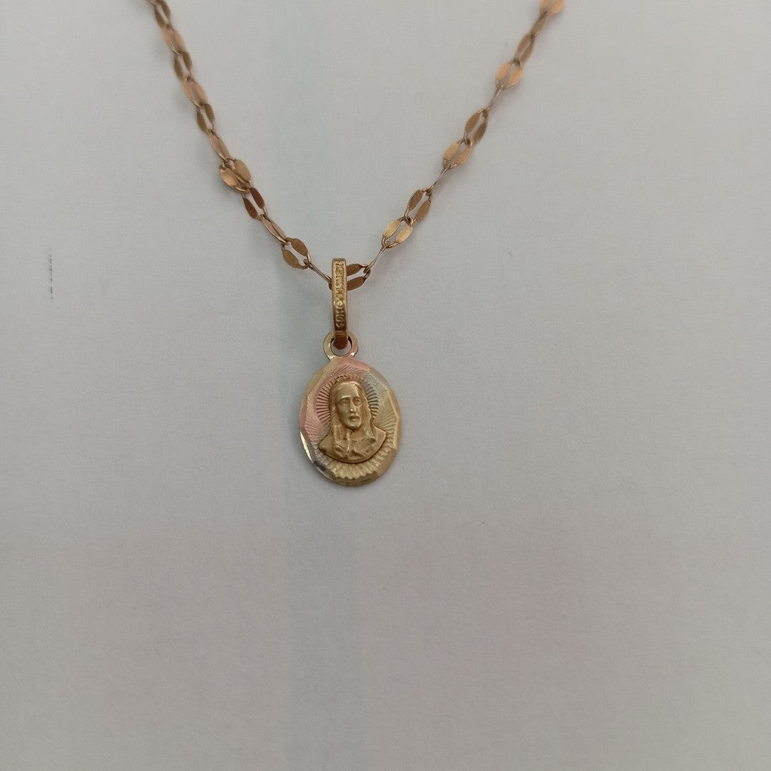 CADENA, MEDALLA RELIGIOSA ORO 10 K 1.4 GRMS (SEMINUEVO)