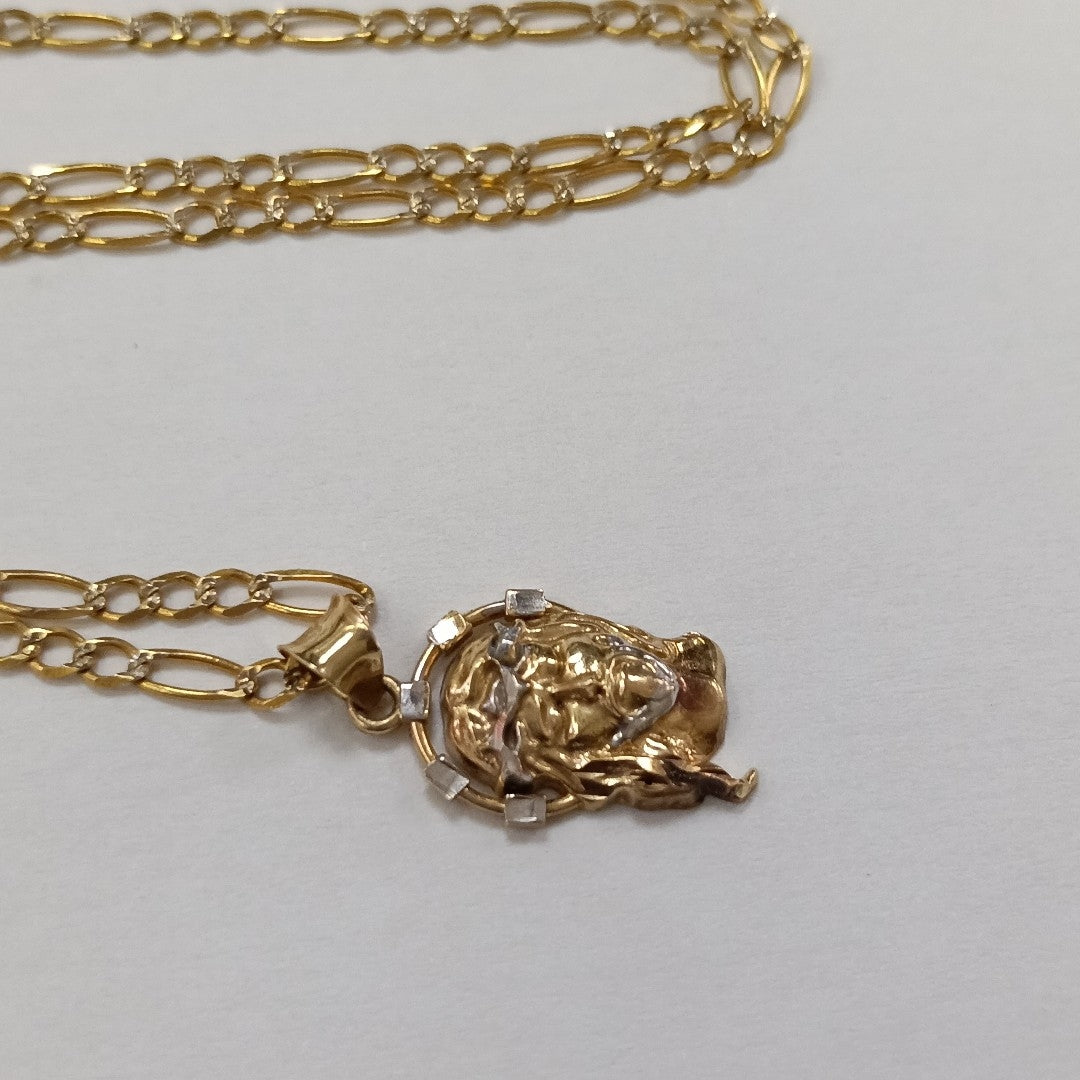 CADENA, MEDALLA RELIGIOSA ORO 10 K 4.2 GRMS (SEMINUEVO)