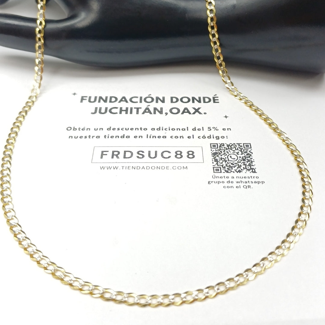 CADENAS BARBADA DIAMANTADA ORO 14K 60 CM 9.5 GR (NUEVO)