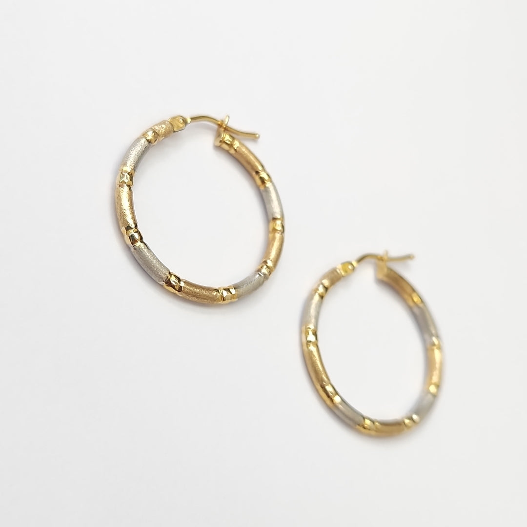 ARRACADAS PAR ORO COMBINADO 14 K 1.2 GRMS (SEMINUEVO)