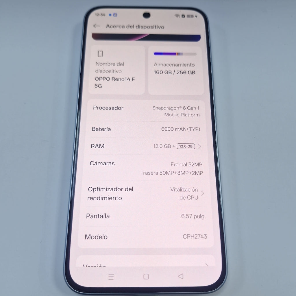 CELULAR OPPO RENO 14 F CPH2743 (2025) 256 GB 12 GB RAM (SEMINUEVO)