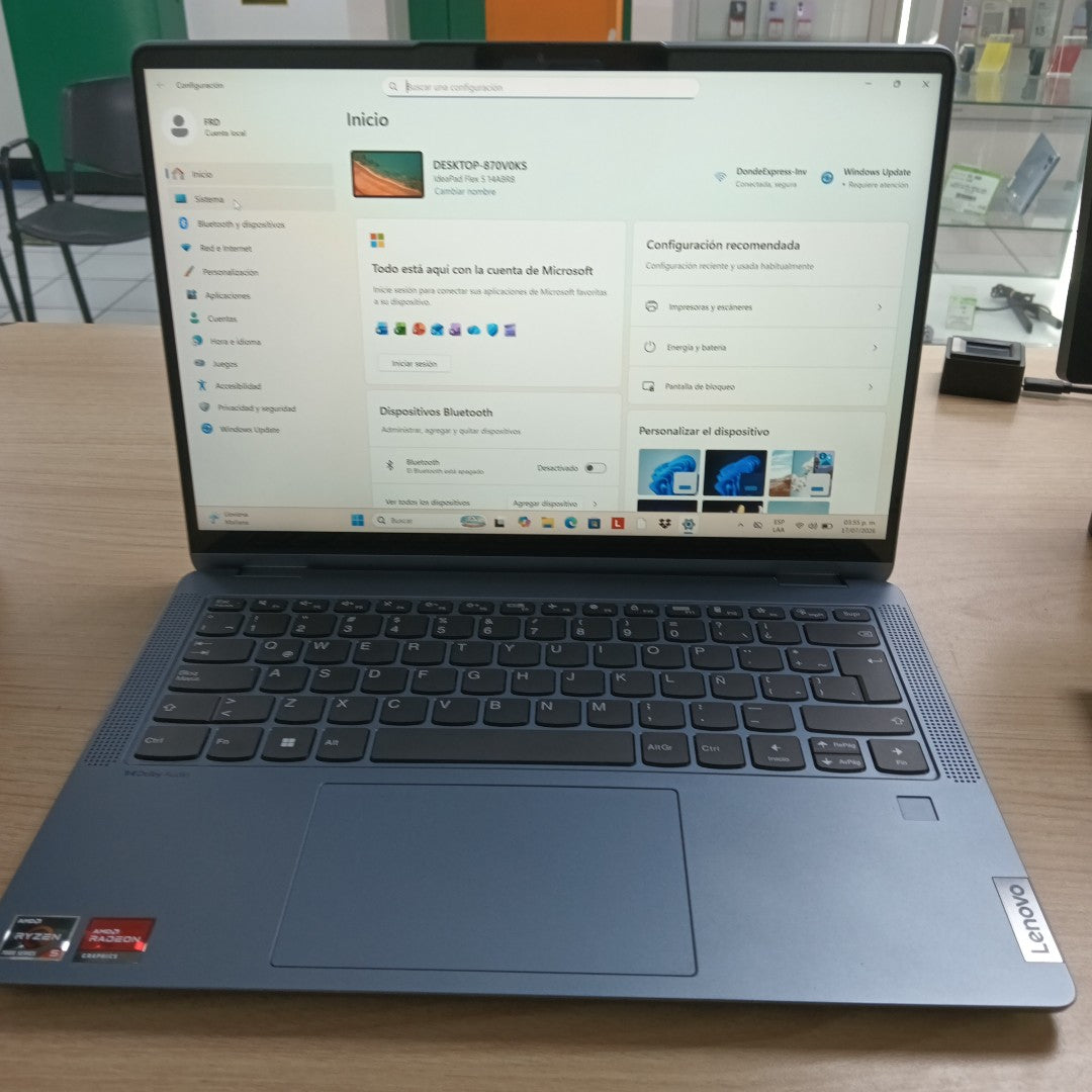 LAPTOP LENOVO IDEAPAD FLEX 5 14ABR8 (2 EN 1) (2023) 512 GB SSD 8 GB RAM (SEMINUEVO)