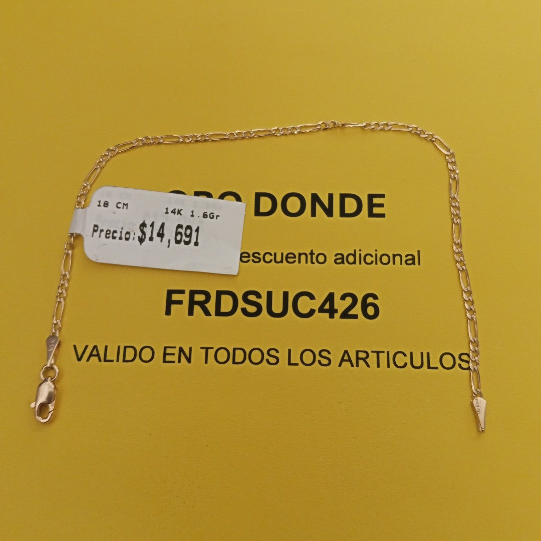 PULSERAS 3X1 ORO 14K 18 CM 1.6 GR (NUEVO)