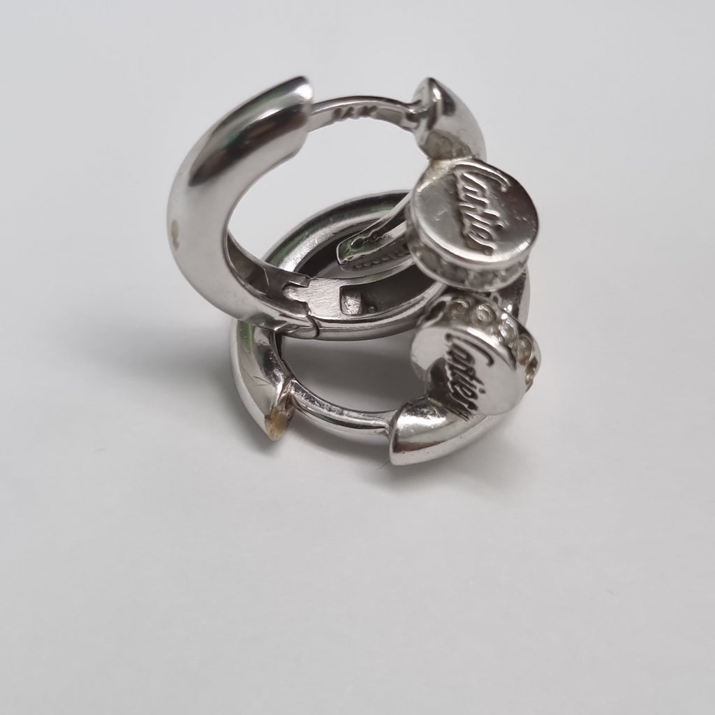 ARRACADAS PAR ORO, ORO BLANCO 14 K 7.7 GRMS (SEMINUEVO)