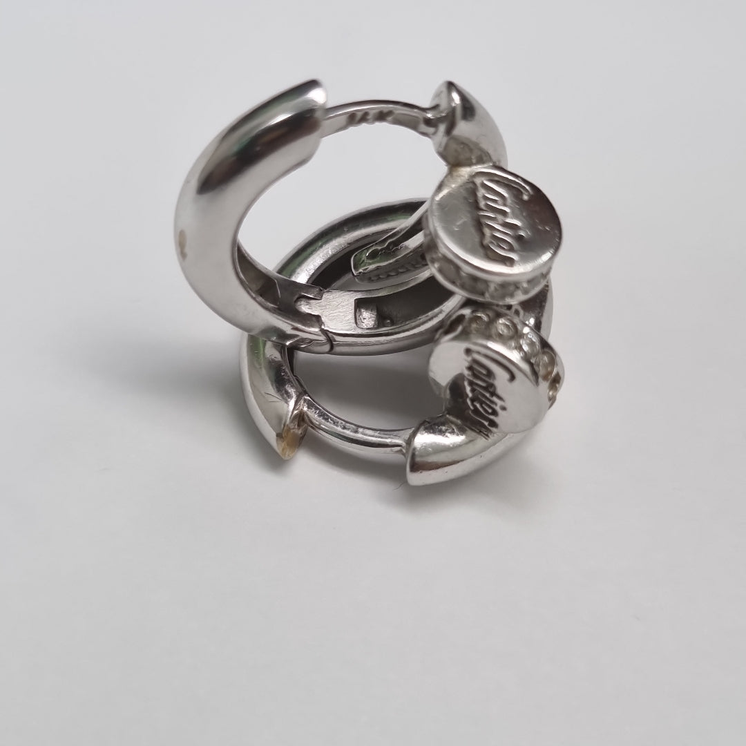 ARRACADAS PAR ORO, ORO BLANCO 14 K 7.7 GRMS (SEMINUEVO)