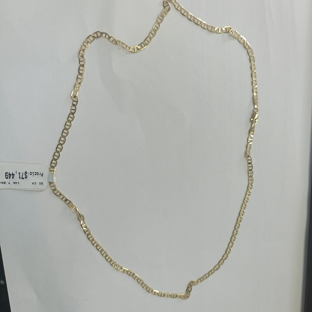 CADENAS TEJIDO MARINERA ORO 14K 55 CM 7.8 GR (NUEVO)