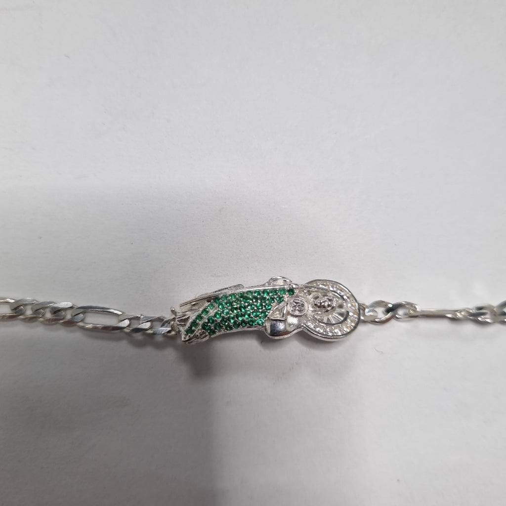 PULSERA TEJIDO SAN JUDAS PLATA .925 21 CM 5.5 GR (NUEVO)