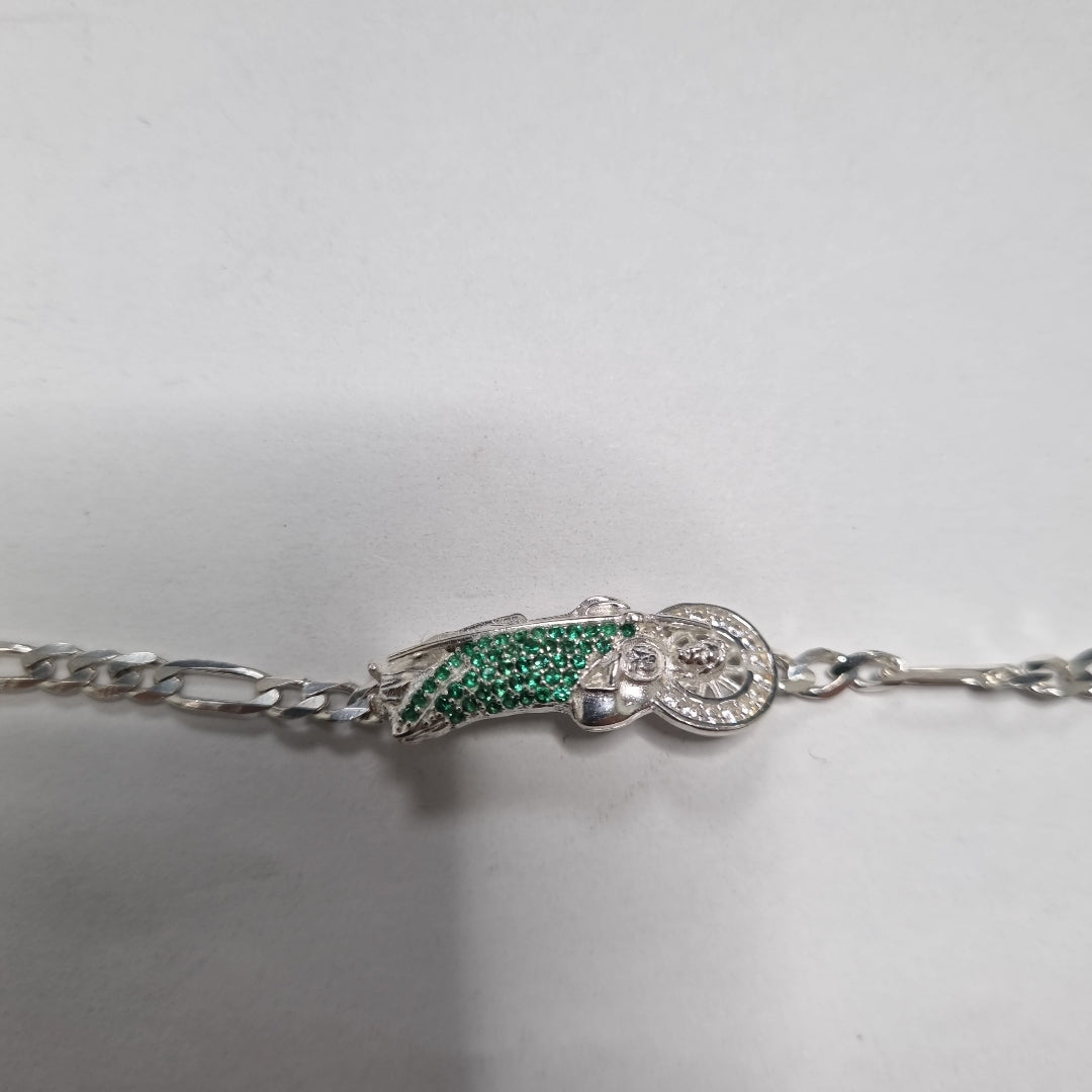 PULSERA TEJIDO SAN JUDAS PLATA .925 21 CM 5.5 GR (NUEVO)