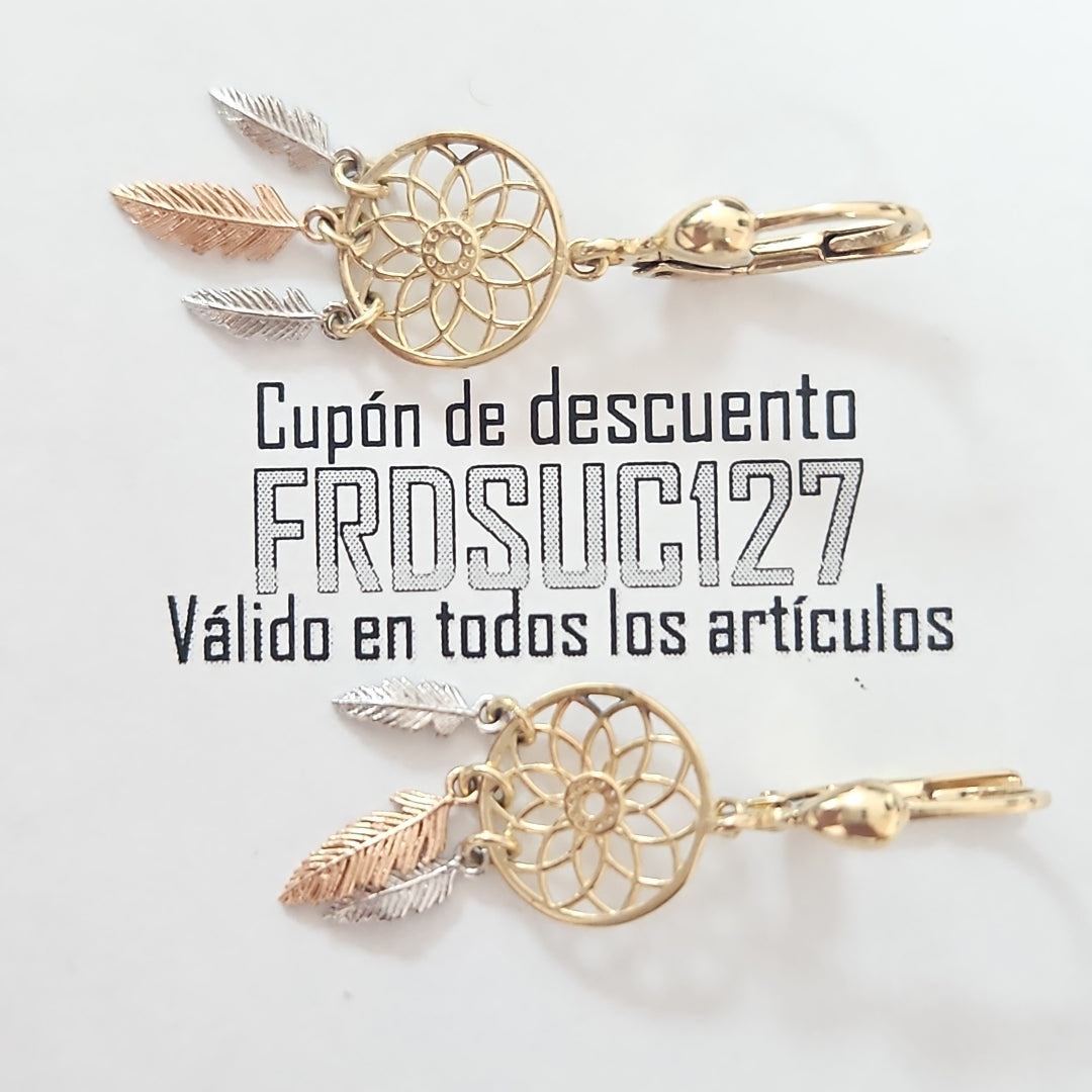 ARETES PAR ORO COMBINADO 14 K 2,70 GRMS (SEMINUEVO)