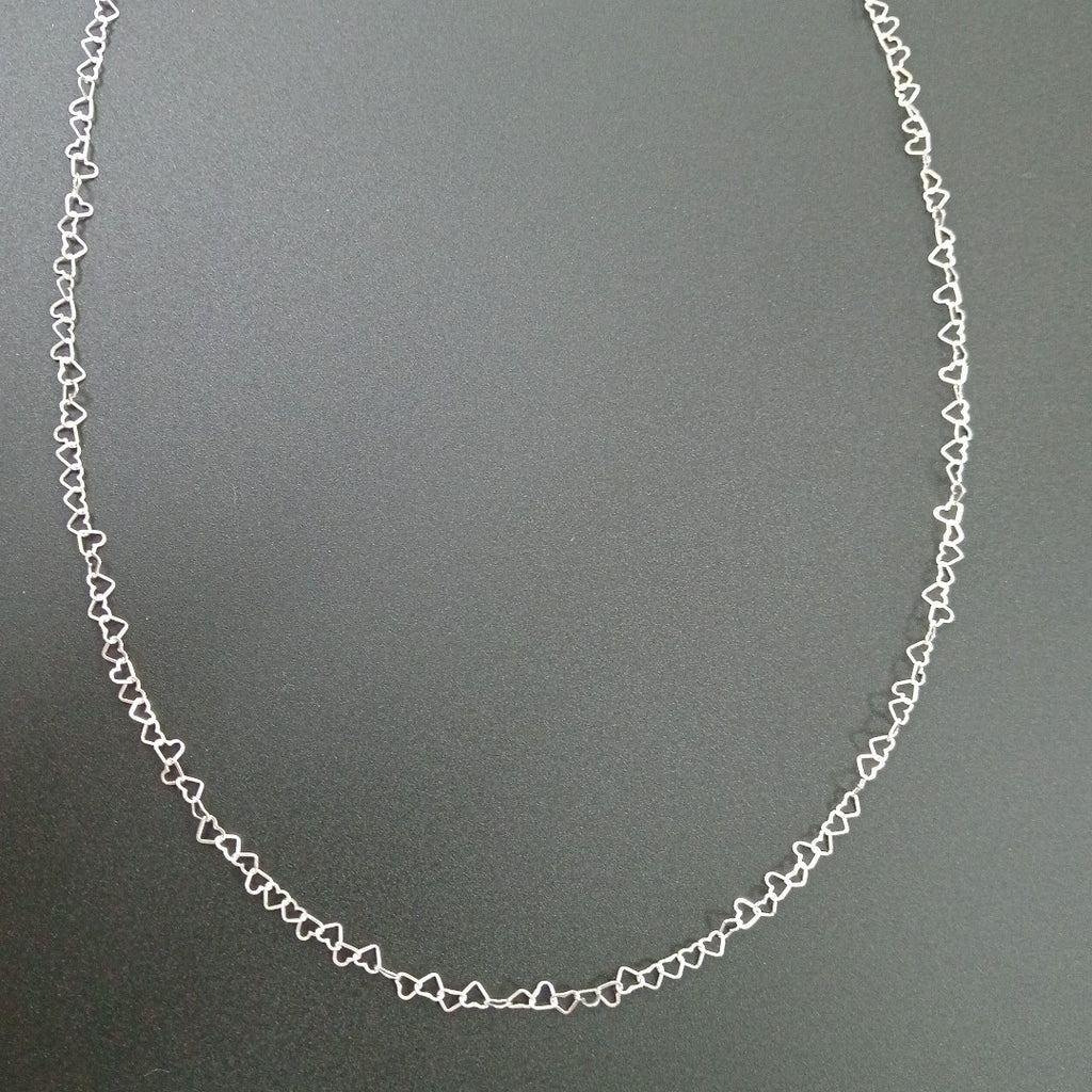 CADENA CORAZONES PLATA .925 55 CM 2.82 GR (NUEVO)