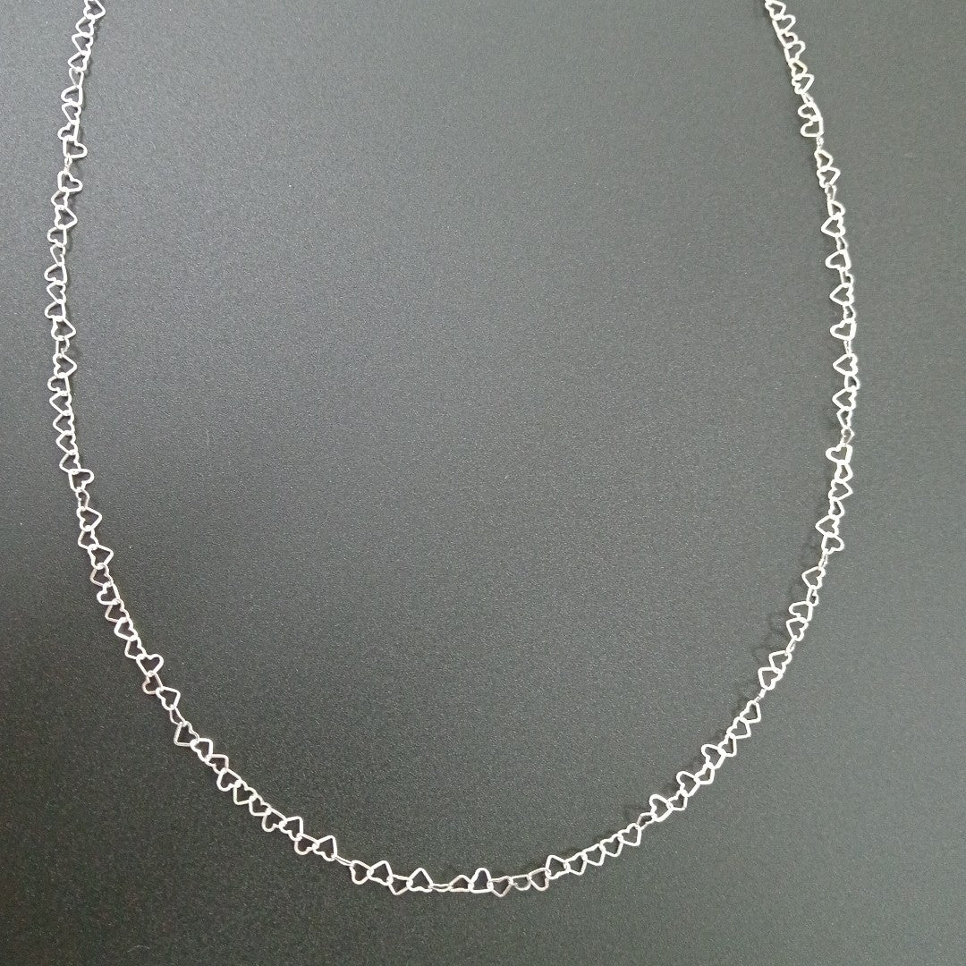 CADENA CORAZONES PLATA .925 55 CM 2.82 GR (NUEVO)