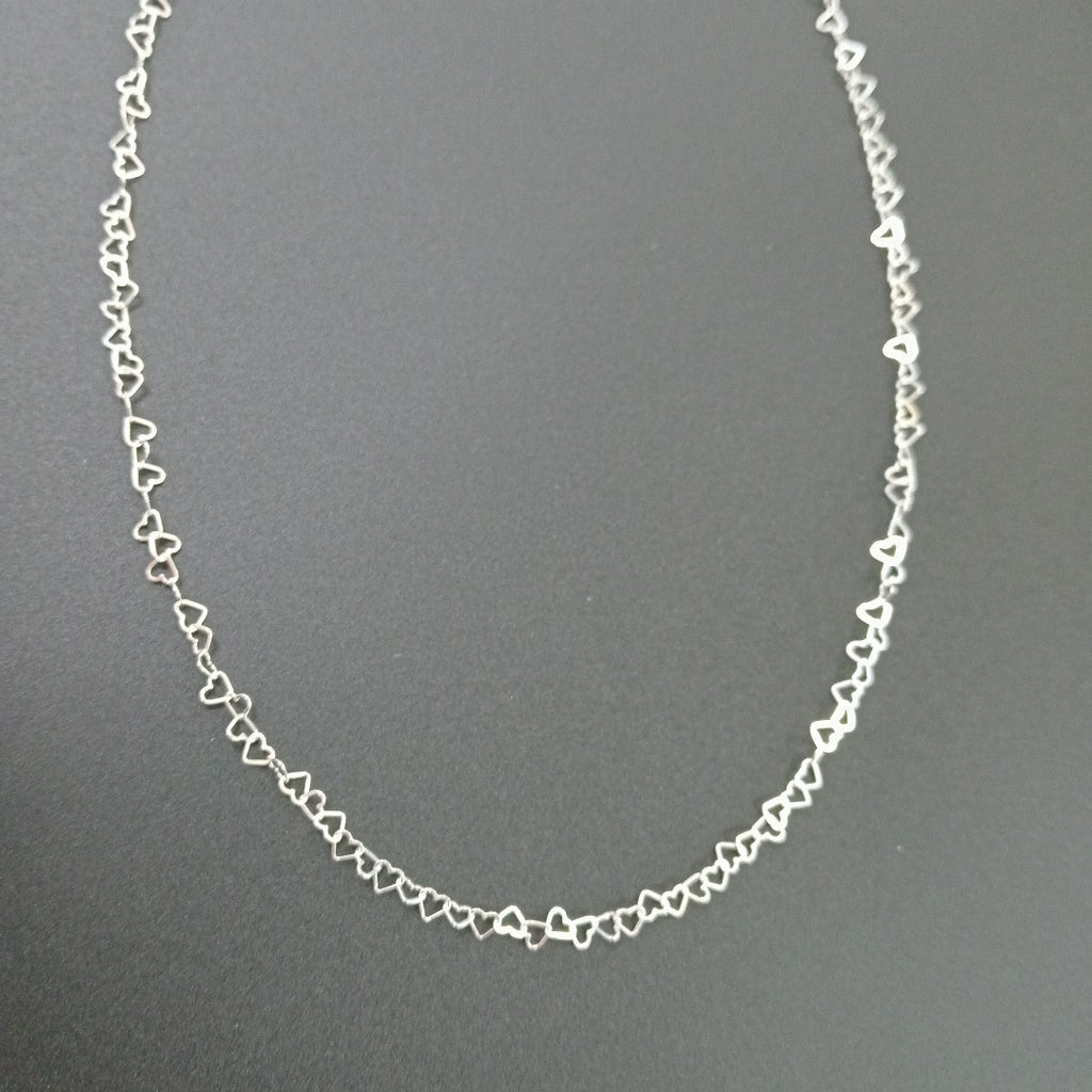 CADENA CORAZONES PLATA .925 55 CM 2.82 GR (NUEVO)