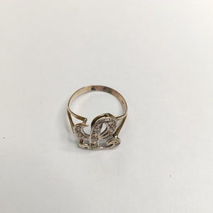 ANILLO ORO,PLATA PALADIO,RODIADO 8 K 2,20 GRMS (SEMINUEVO)
