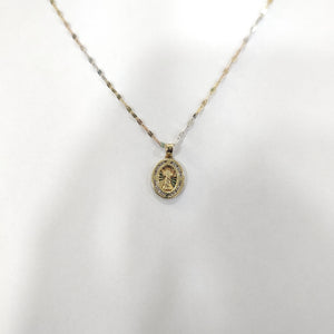 CADENA, MEDALLA RELIGIOSA ORO 10 K 1.3 GRMS (SEMINUEVO)
