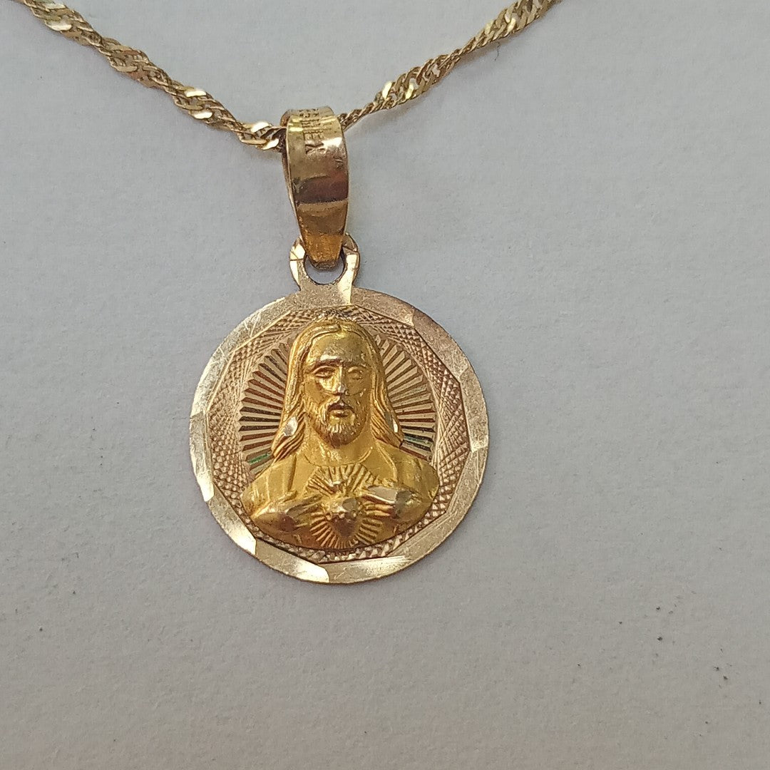 CADENA, MEDALLA RELIGIOSA ORO 10 K 2.1 GRMS (SEMINUEVO)