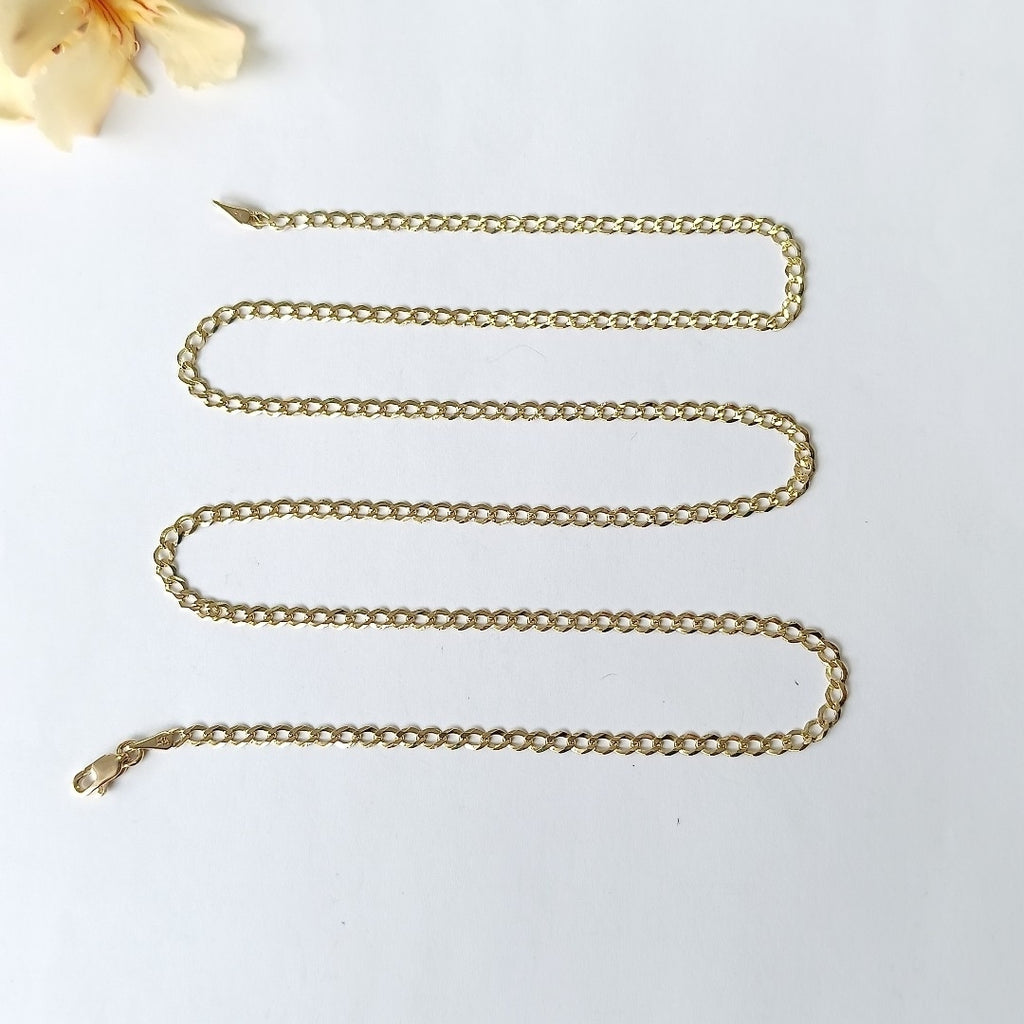 CADENAS TEJIDO BARBADA ORO 14K 60 CM 5.4 GR (NUEVO)