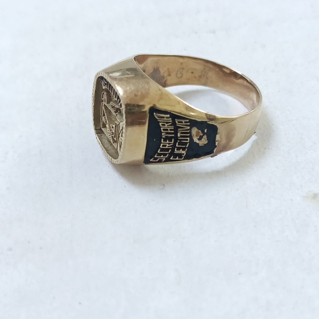 ANILLO DE GRADUACIÓN ORO 10 K 5,20 GRMS (SEMINUEVO)