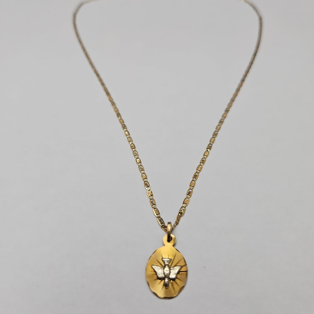 CADENA, MEDALLA RELIGIOSA ORO 10 K 2 GRMS (SEMINUEVO)