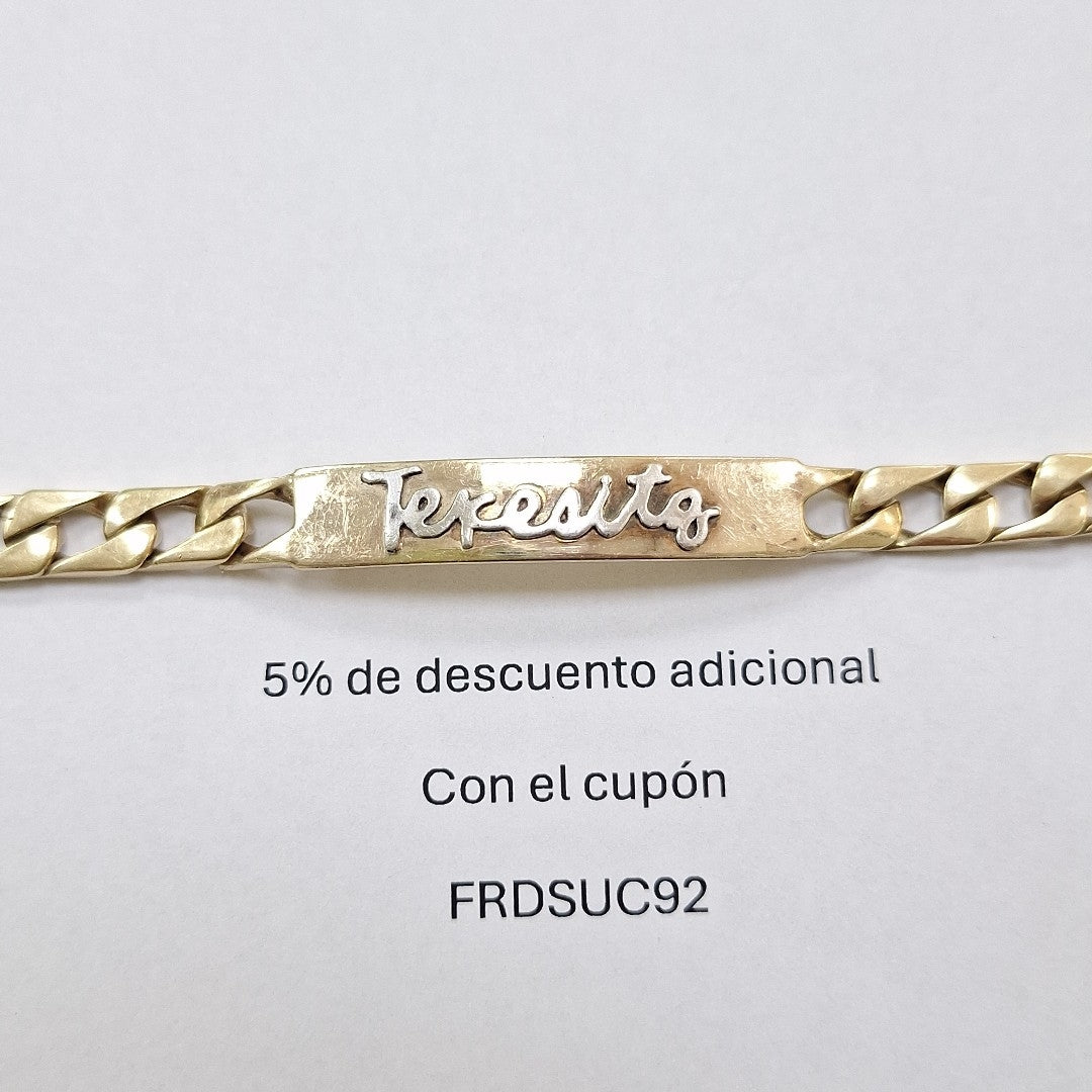 K1 29,00 GRMS 14 K ESPECIFICACIONES COMPLEMENTARIAS ESCLAVA TEJIDO ESLABONES , (SEMINUEVO)