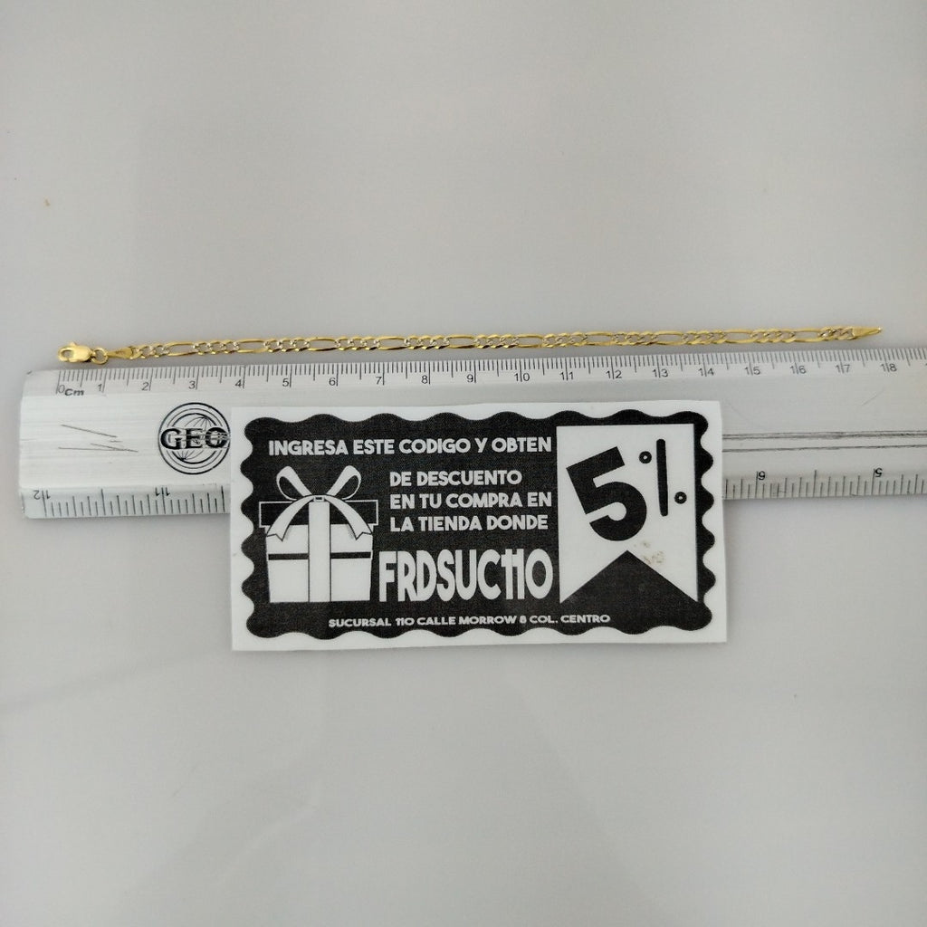 PULSERAS 3X1 DIAMANTADA ORO 14K 18 CM 3 GR (NUEVO)