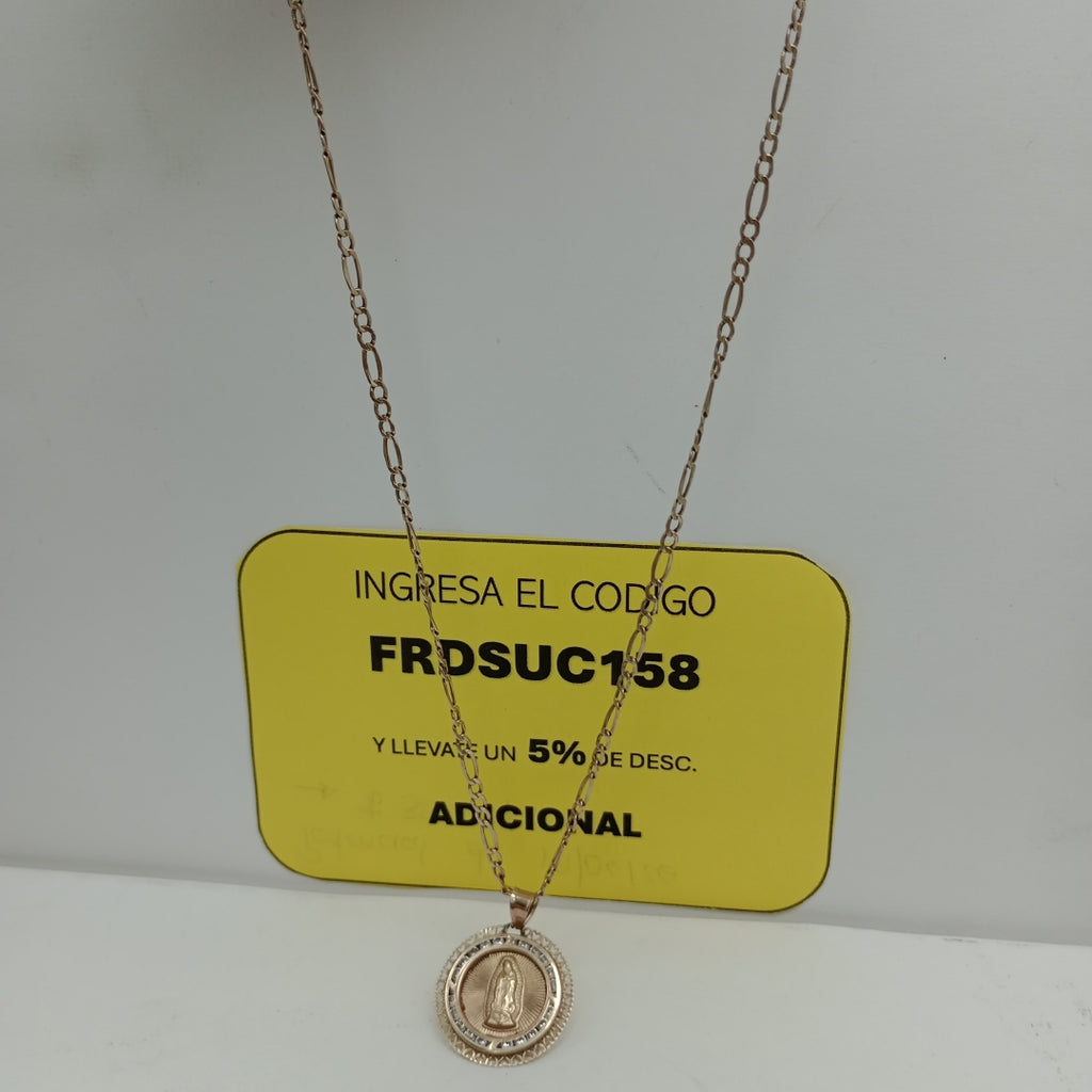 CADENA, MEDALLA RELIGIOSA ORO 10 K 3.2 GRMS (SEMINUEVO)
