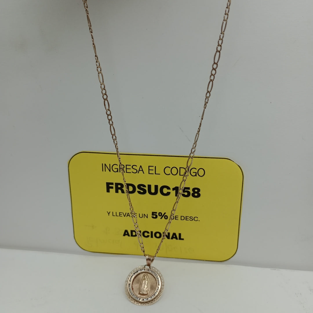 CADENA, MEDALLA RELIGIOSA ORO 10 K 3.2 GRMS (SEMINUEVO)