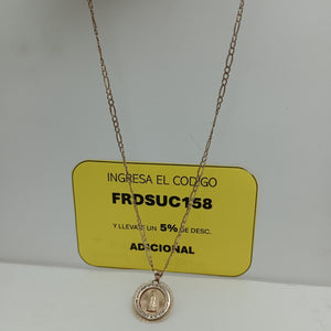 CADENA, MEDALLA RELIGIOSA ORO 10 K 3.2 GRMS (SEMINUEVO)