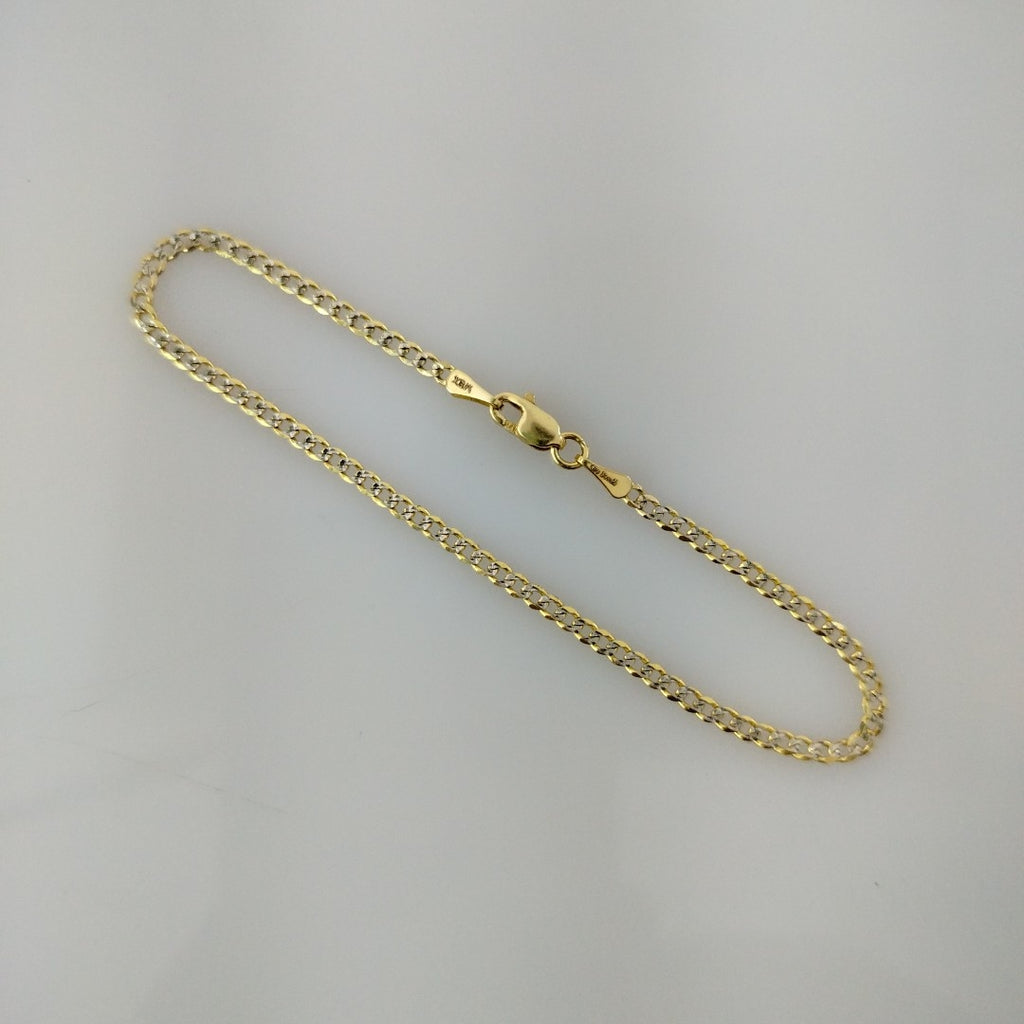 PULSERAS BARBADA DIAMANTADA ORO 14K 18 CM 2.1 GR (NUEVO)
