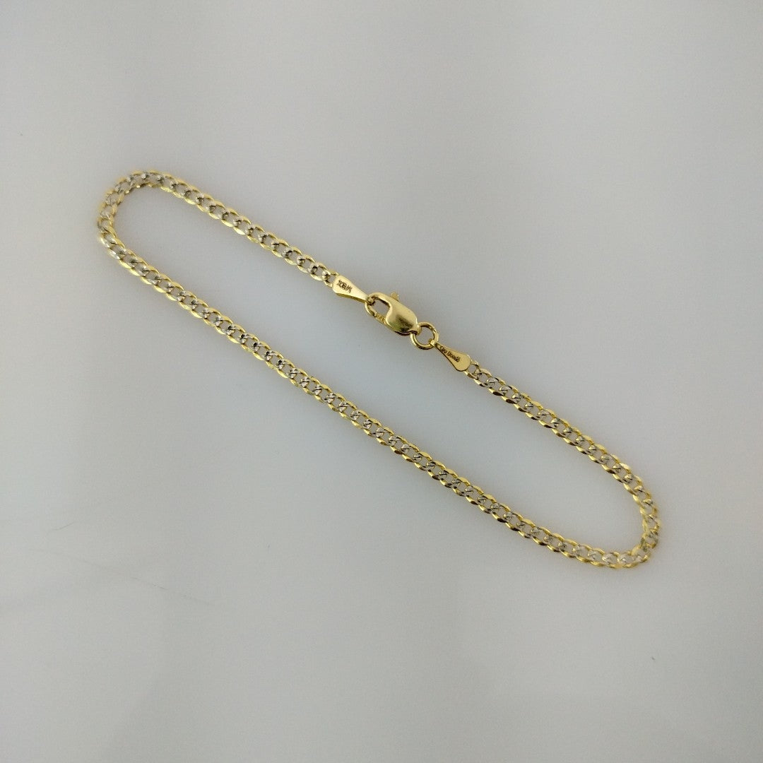 PULSERAS BARBADA DIAMANTADA ORO 14K 18 CM 2.1 GR (NUEVO)