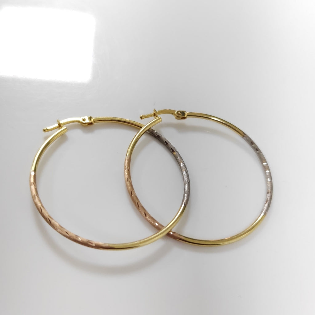 ARRACADAS PAR ORO, ORO COMBINADO 14 K 2.3 GRMS (SEMINUEVO)
