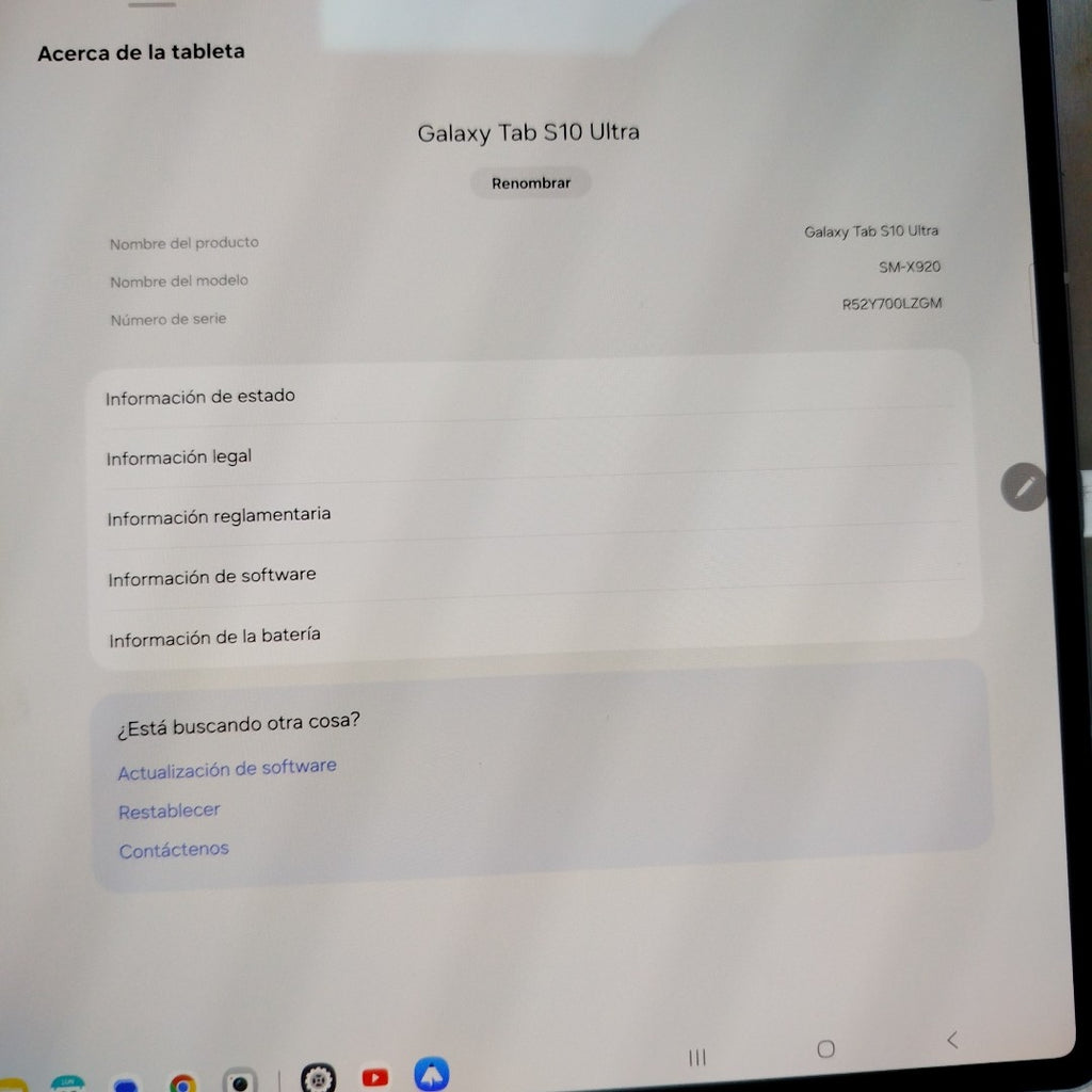 TABLETA SAMSUNG GALAXY TAB S10 ULTRA SM-X920 (2024) 256 GB 12 GB RAM (SEMINUEVO)